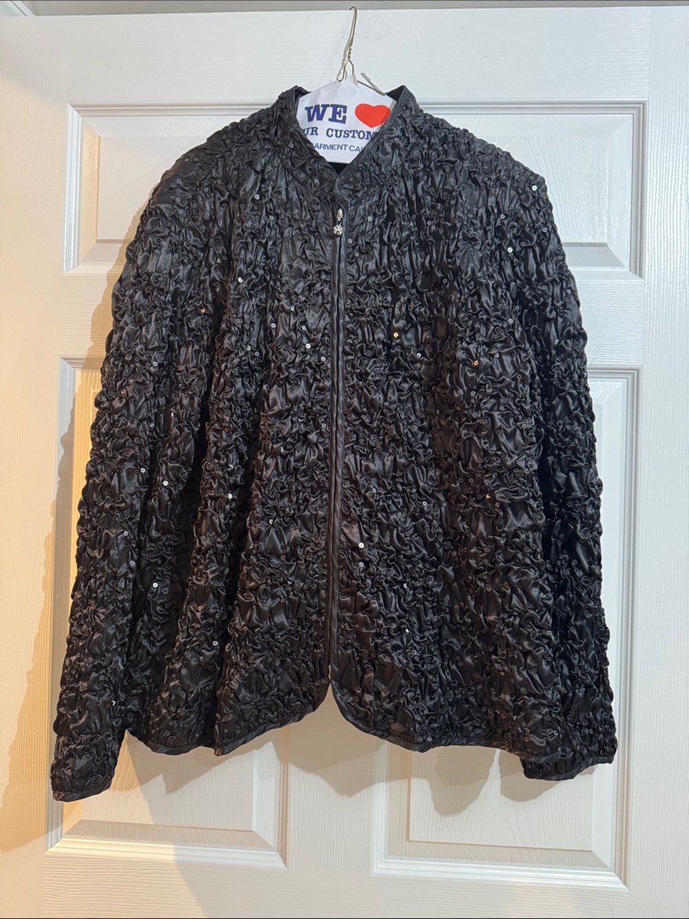Lane Bryant Black Textured Sequin Formal Jacket, palazzo pants and camisole.